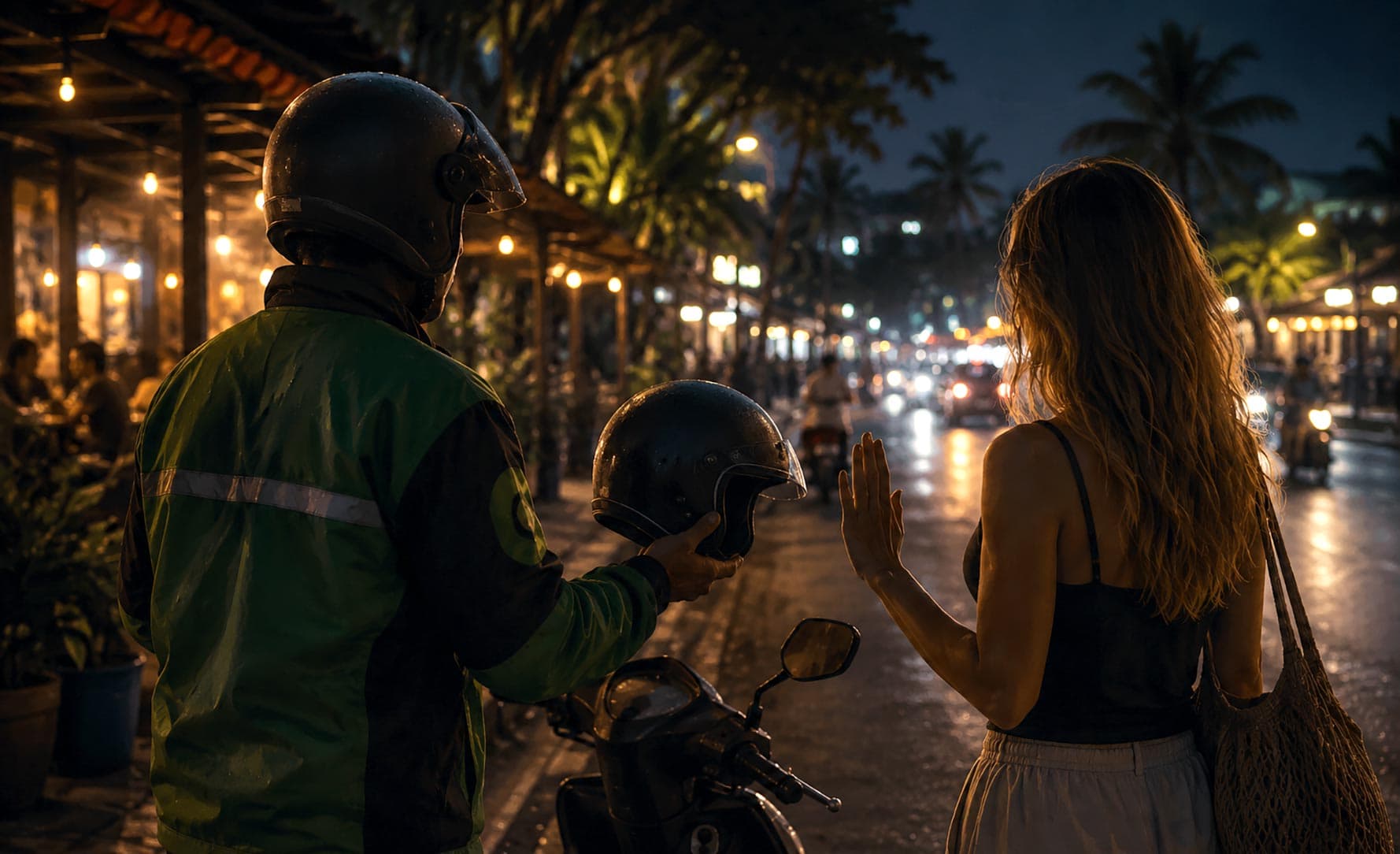 Badung Driver Praised for Enforcing Helmet Safety Rules with Tourist